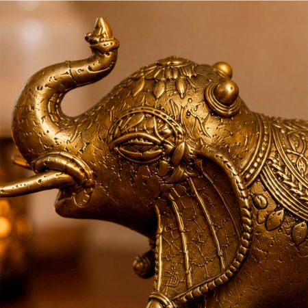 Handcrafted Brass Dhokra Elephant Figurines Set of 2